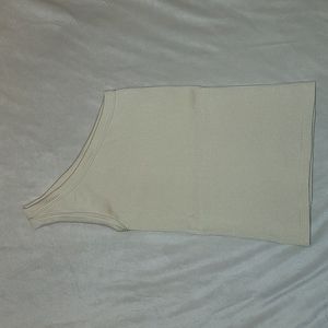 Fabletics One Shoulder Small Cream Ribbed Top